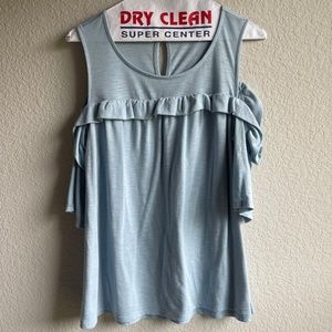 Light Blue Off-The-Should Top
